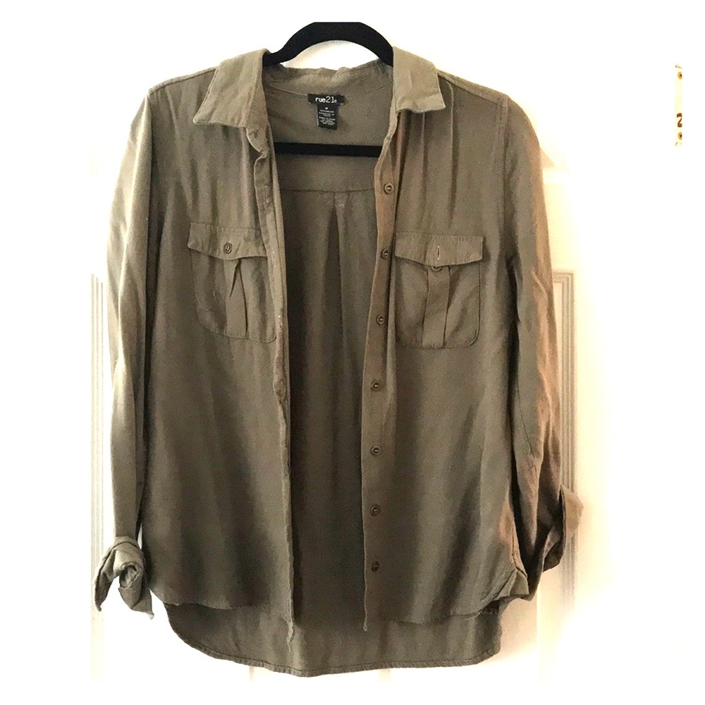 Olive Green Button Up
